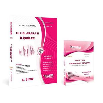 Egem Yayınları Uluslararası İlişkiler Set 4. Sınıf 7. Yarıyıl Güz Dönemi Konu Anlatımlı Soru Bankası