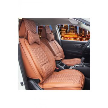 Egemenotoaksesuar Peugeot 308 Lüks Deri Ön/Arka Set Tarçın Oto Koltuk Kılıfı