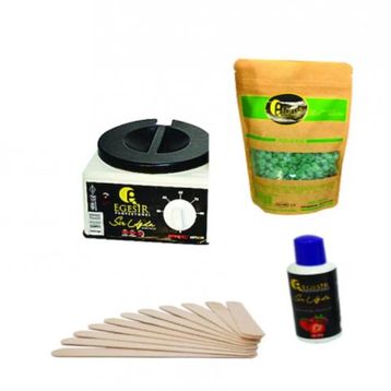 Egesir Ağda Makinesi + Azulen Boncuk Ağda + Ağda Yağı + Spatula