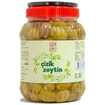 Egeye Dönüş 1 kg Çizik Yeşil Zeytin