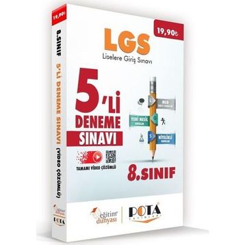 Eğitim Dünyası Yayınları & Pota Yayınları - LGS 5'li Deneme Kitabı