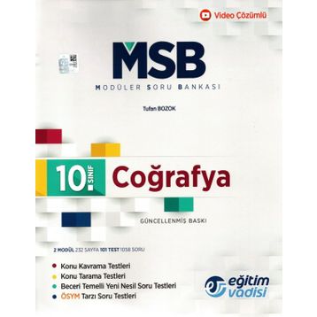 Eğitim Vadisi 10. Sınıf Modüler Coğrafya Soru Bankası