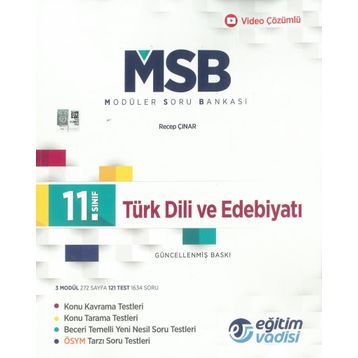 Eğitim Vadisi Yayınları 11.Sınıf Türk Dili Ve Edebiyatı Modüler Soru Bankası