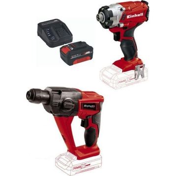 Einhell TE-HD 18'li Pnömatik Matkap + 4 Ah Starter Kit + Bez Çantalı Set + TE-CI 18/1'li Darbeli Vidalama