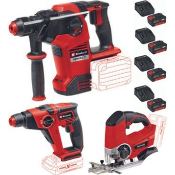 Einhell TP-CD 18/50 LI-İ Bl Matkap+TE-CI 18 Bl Herocco 18V Axxio 18/115 Q 2X4.0+2.0+2.5 Ah Akülü Set