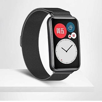 Eiroo Huawei Watch Fit Siyah Metal Kordon Dönüştürücü