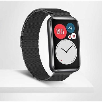 Eiroo Huawei Watch Fit Siyah Metal Kordon Dönüştürücü