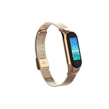 Eiroo KRD-06 Xiaomi Mi Band 6 Rose Gold Metal Akıllı Saat Kordonu