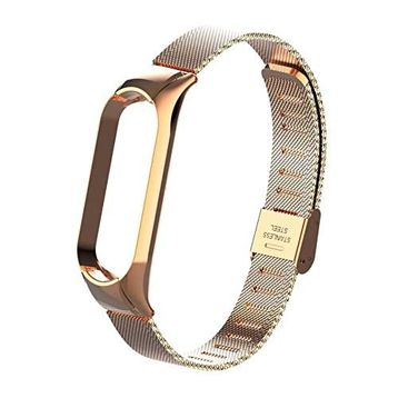 Eiroo KRD-06 Xiaomi Mi Band 6 Rose Gold Metal Akıllı Saat Kordonu