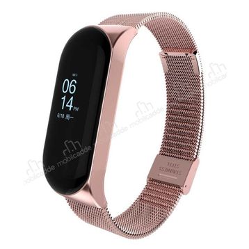 Eiroo KRD-06 Xiaomi Mi Band 6 Rose Gold Metal Akıllı Saat Kordonu