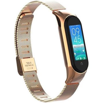 Eiroo KRD-06 Xiaomi Mi Band 6 Rose Gold Metal Akıllı Saat Kordonu