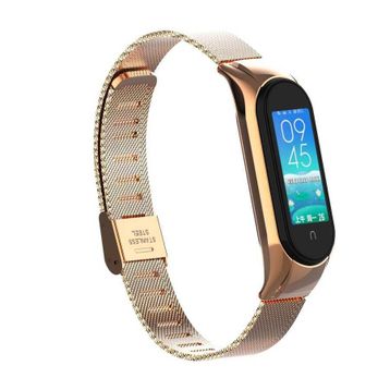 Eiroo KRD-06 Xiaomi Mi Band 6 Rose Gold Metal Akıllı Saat Kordonu