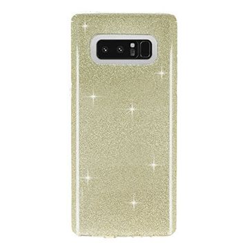 Eiroo Silvery Samsung Galaxy Note 8 Simli Gold Silikon Kılıf