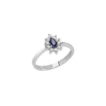 Ejed Diamond PIR1556 0.08 Karat Pırlantalı Damla Safir Kadın Yüzük
