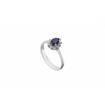 Ejed Diamond PIR1556 0.08 Karat Pırlantalı Damla Safir Kadın Yüzük