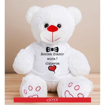 Ejoya 81866 50 cm Kişiye Özel Mesajlı Sevimli Peluş Ayıcık