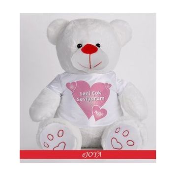 Ejoya 81874 Kişiye Özel Seni Çok Seviyorum Temalı 50 cm Peluş Ayıcık