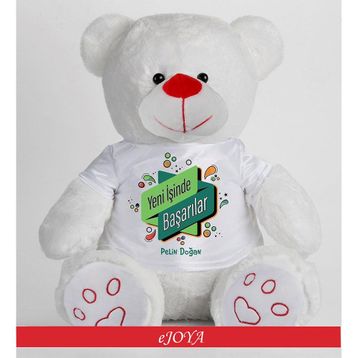 Ejoya 81876 Kişiye Özel Yeni İşinde Başarılar Temalı 50 cm Peluş Ayıcık
