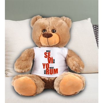 Ejoya 81953 Kişiye Özel Seviyorum Temalı 40 cm Peluş Ayıcık