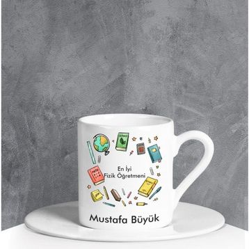 Ejoya 90666 Kişiye Özel En İyi Fizik Öğretmeni Türk Kahvesi Fincanı