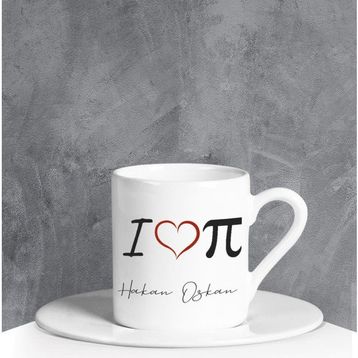 Ejoya 90691 Kişiye Özel I Love Pi Türk Kahvesi Fincanı