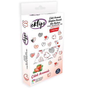 Eklips Çilek Aromalı Kalp Baskılı 10'lu Yetişkin Yüz Maskesi