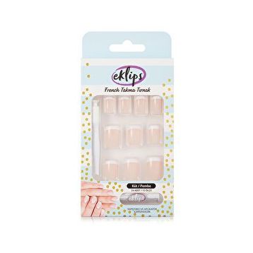 Eklips French Pembe Küt Takma Tırnak
