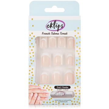 Eklips French Pembe Oval Takma Tırnak
