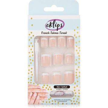Eklips French Şeftali Küt Takma Tırnak