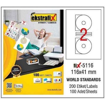 Ekstrafix Fix-5116 116 x 41 mm Lazer Etiket