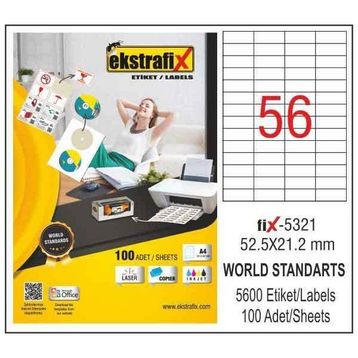 Ekstrafix Fix-5312 70x70mm Lazer Etiket