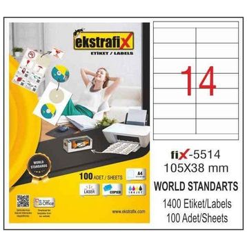 Ekstrafix Fix-5514 105 x 38 mm Lazer Etiket