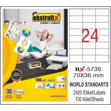 Ekstrafix FIX5736 70 x 36 mm Lazer Etiket