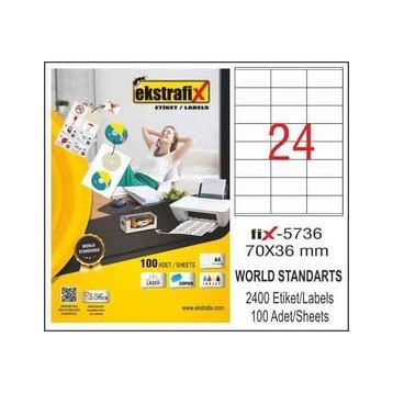 Ekstrafix FIX5736 70 x 36 mm Lazer Etiket