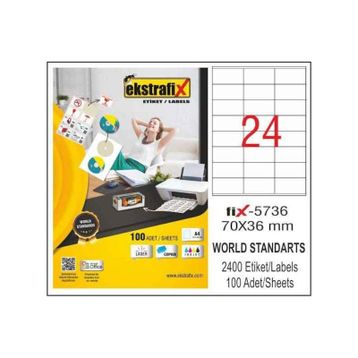 Ekstrafix FIX5736 70 x 36 mm Lazer Etiket
