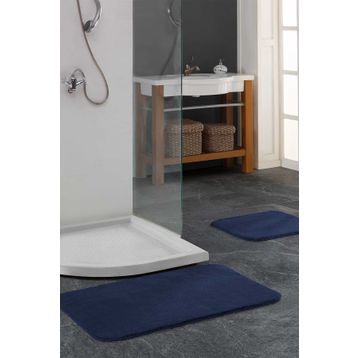 Elart Peluş Doly Lacivert 2'li Kaydırmaz Tabanlı Banyo Paspas Takımı