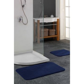 Elart Peluş Doly Lacivert 2'li Kaydırmaz Tabanlı Banyo Paspas Takımı