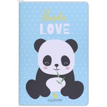 Ela's Paper Panda Love Mavi Defter