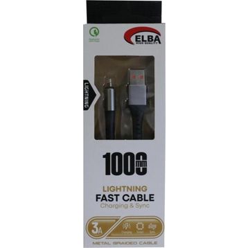 Elba ELB27-IOS 1 m iPhone Lightning 3 A Beyaz Hasırlı Hızlı Şarj Kablosu