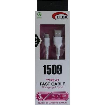 Elba ELB37-T1 Type-C 1.5 m 3 A Beyaz Hızlı Şarj Kablo