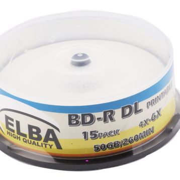 Elba Printable BD-R 50Gb 6x 15'li Blu-Ray Boş Cakebox