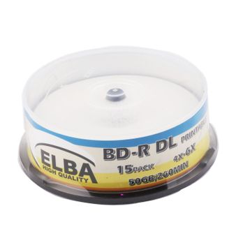 Elba Printable BD-R 50Gb 6x 15'li Blu-Ray Boş Cakebox