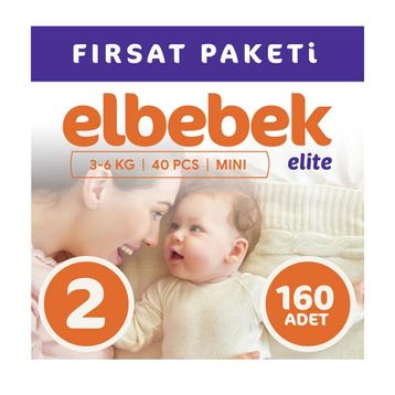 Elbebek Elite No:2 Mini 160 Adet Bebek Bezi