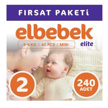 Elbebek Elite No:2 Mini 240 Adet Bebek Bezi