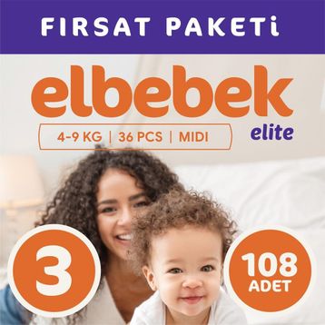 Elbebek Elite No:3 Midi 108 Adet Bebek Bezi