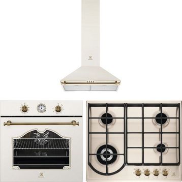 Electrolux Rococo EOA5220AOV - EGH6343RON - EFC226V Rustik Krem 3'lü Ankastre Set