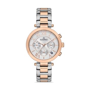 Elegangs El2448-10 Gri-Sarı Kadın Kol Saati