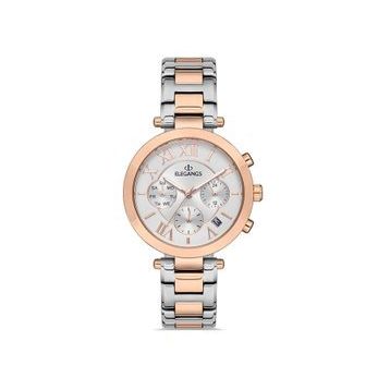 Elegangs El2448-10 Gri-Sarı Kadın Kol Saati