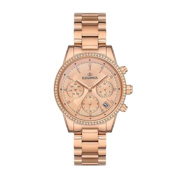 Elegangs El2449-3 Sarı Kadın Kol Saati