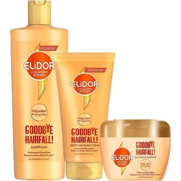 Elidor Collagen Blends Şampuan 350 ml Saç Bakım Kremi 170 ml Saç Bakım Maskesi 160 ml Saç Dökülme Karşıtı 3'lü Set
